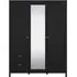 Madrid 3 Door Combi Wardrobe - Black