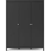 Madrid 3 Door Wardrobe - Black