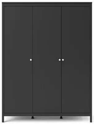 Madrid 3 Door Wardrobe - Black