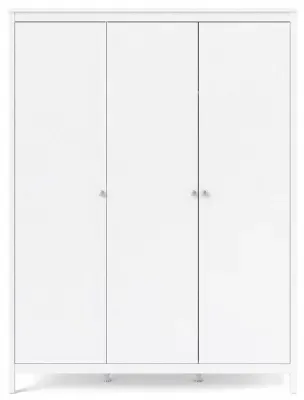 Madrid 3 Door Wardrobe - White image