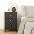 Madrid 3 Drawer Bedside Table - Matt Black