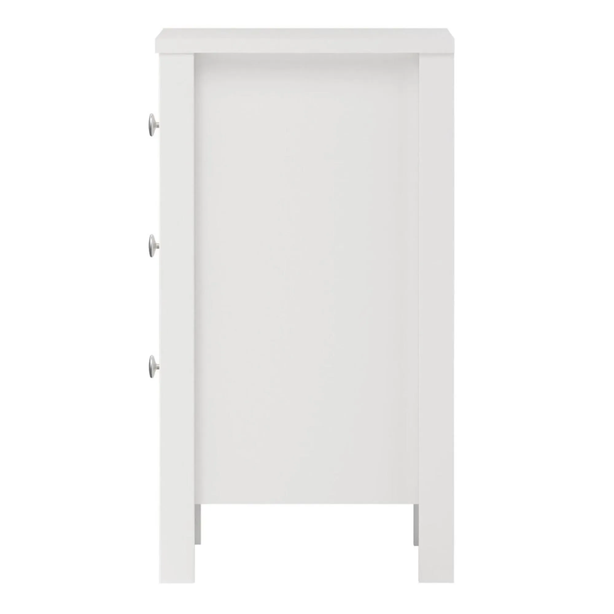 Madrid 3 Drawer Bedside Table - White
