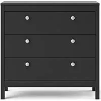 Madrid 3 Drawer Small Chest - Black
