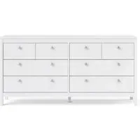 Madrid 8 Drawer Wide Dresser - White