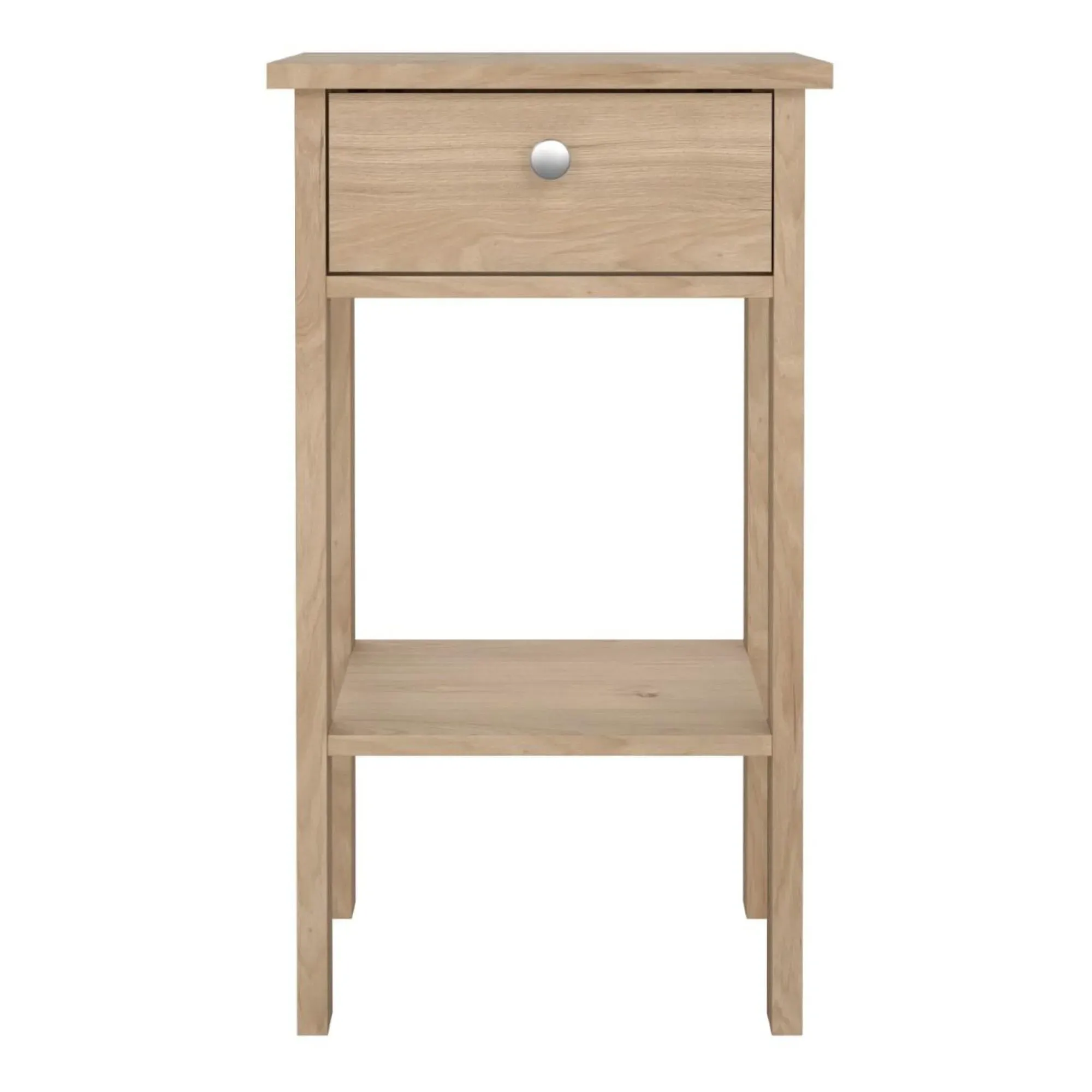 Madrid Jackson Hickory 1 Drawer Bedside Table - Oak