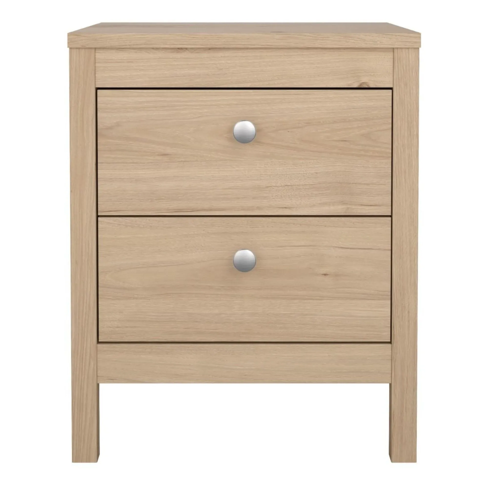 Madrid Jackson Hickory 2 Drawer Bedside Table - Oak
