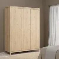 Madrid Jackson Hickory 3 Door Wardrobe - Oak