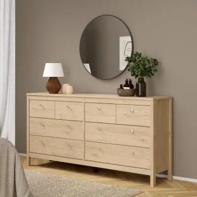 Madrid Jackson Hickory 8-Drawer Double Dresser - Oak image