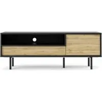 Match 137cm TV Unit with Storage - Black, Oak