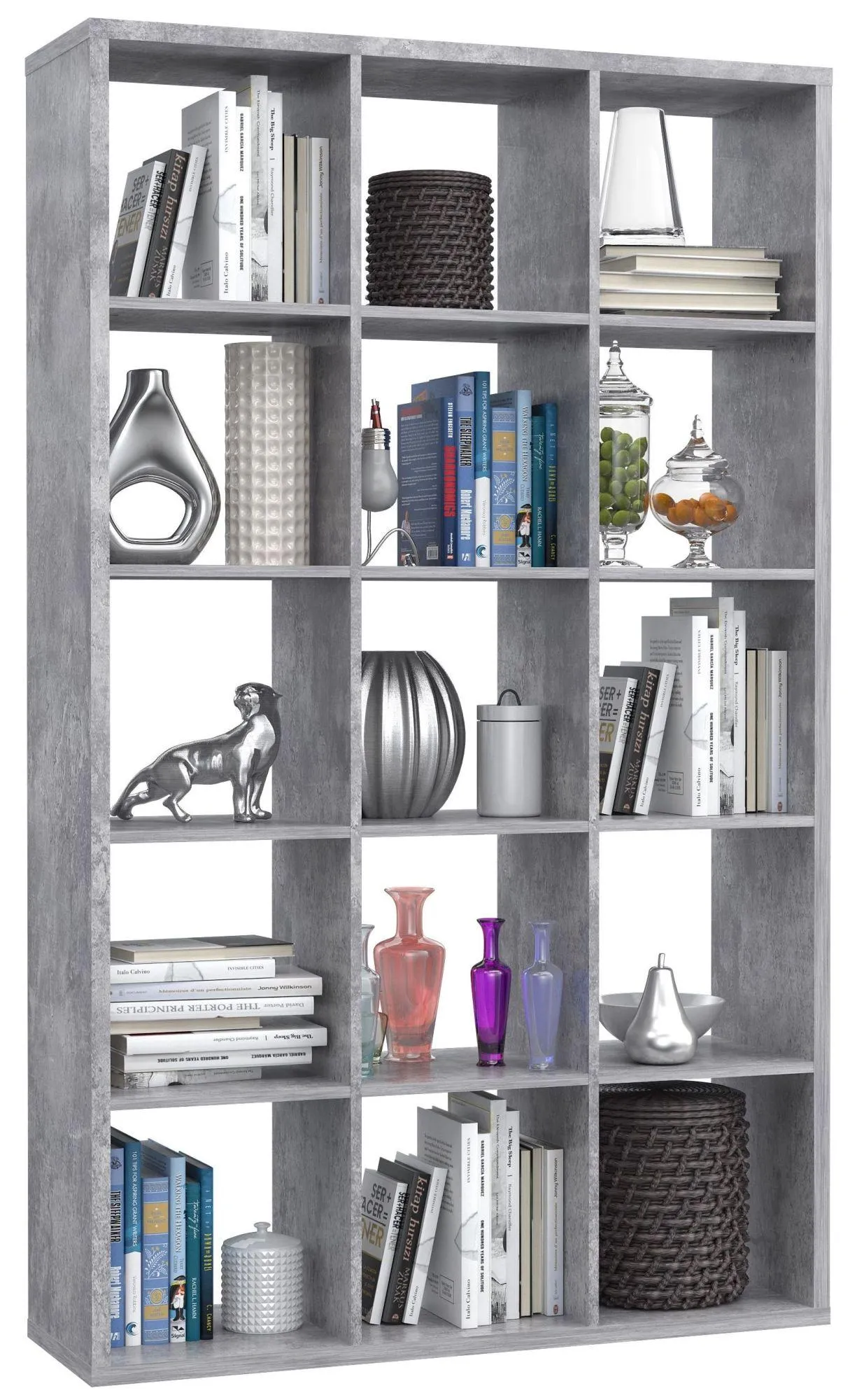 Mauro 15 Open Shelving Unit - Concrete Grey