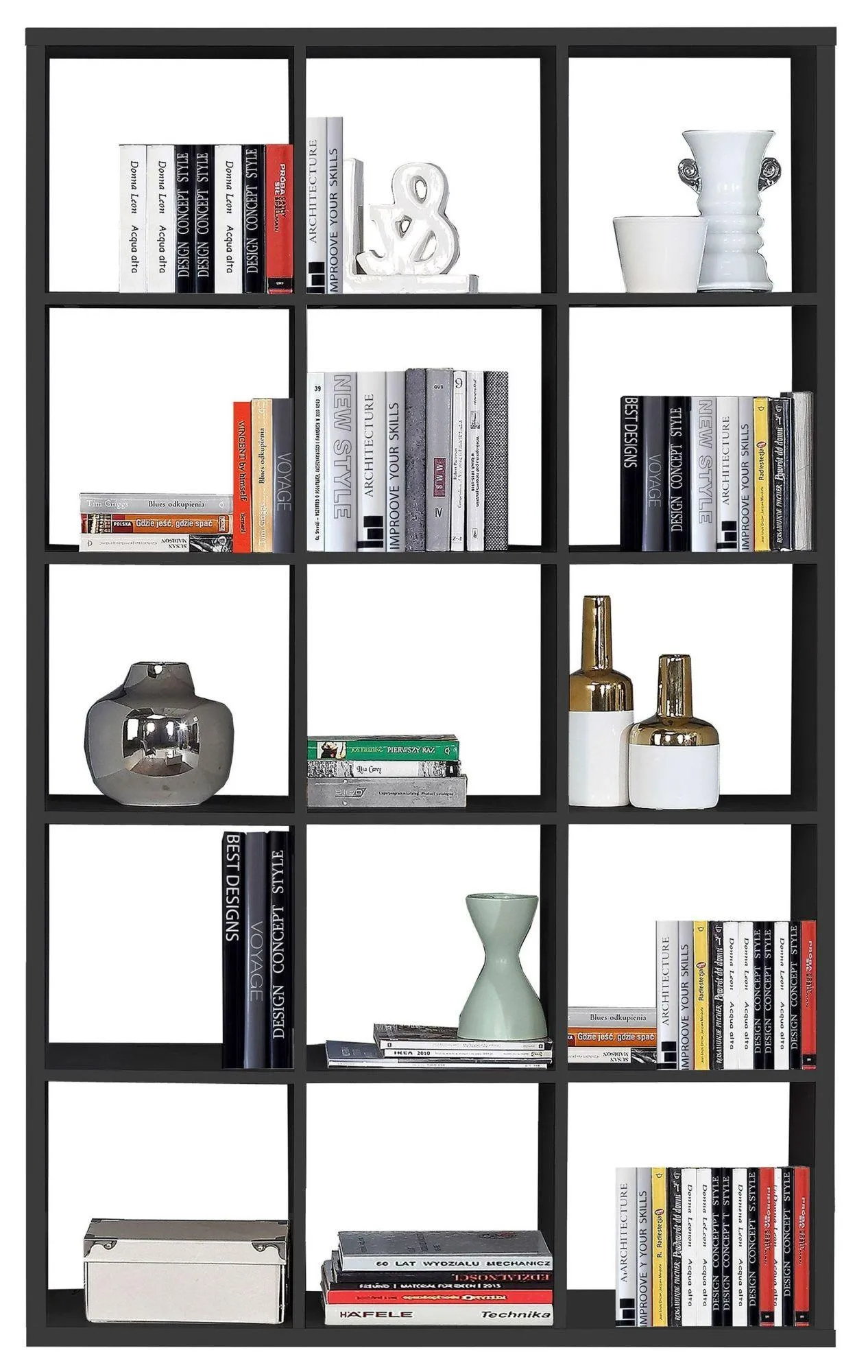 Mauro 15 Open Shelving Unit - Matt Black