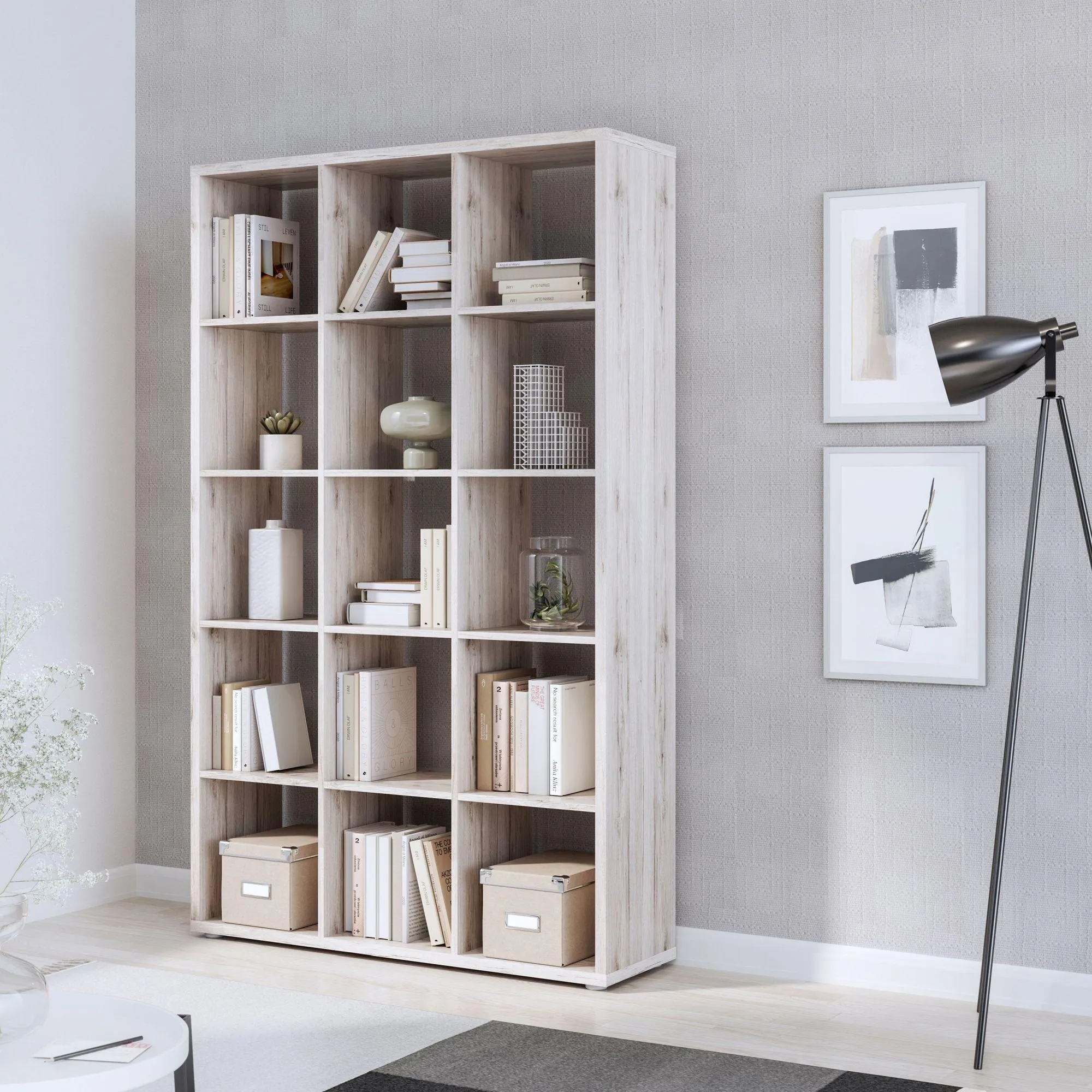 Mauro 15 Open Shelving Unit - Sand Oak