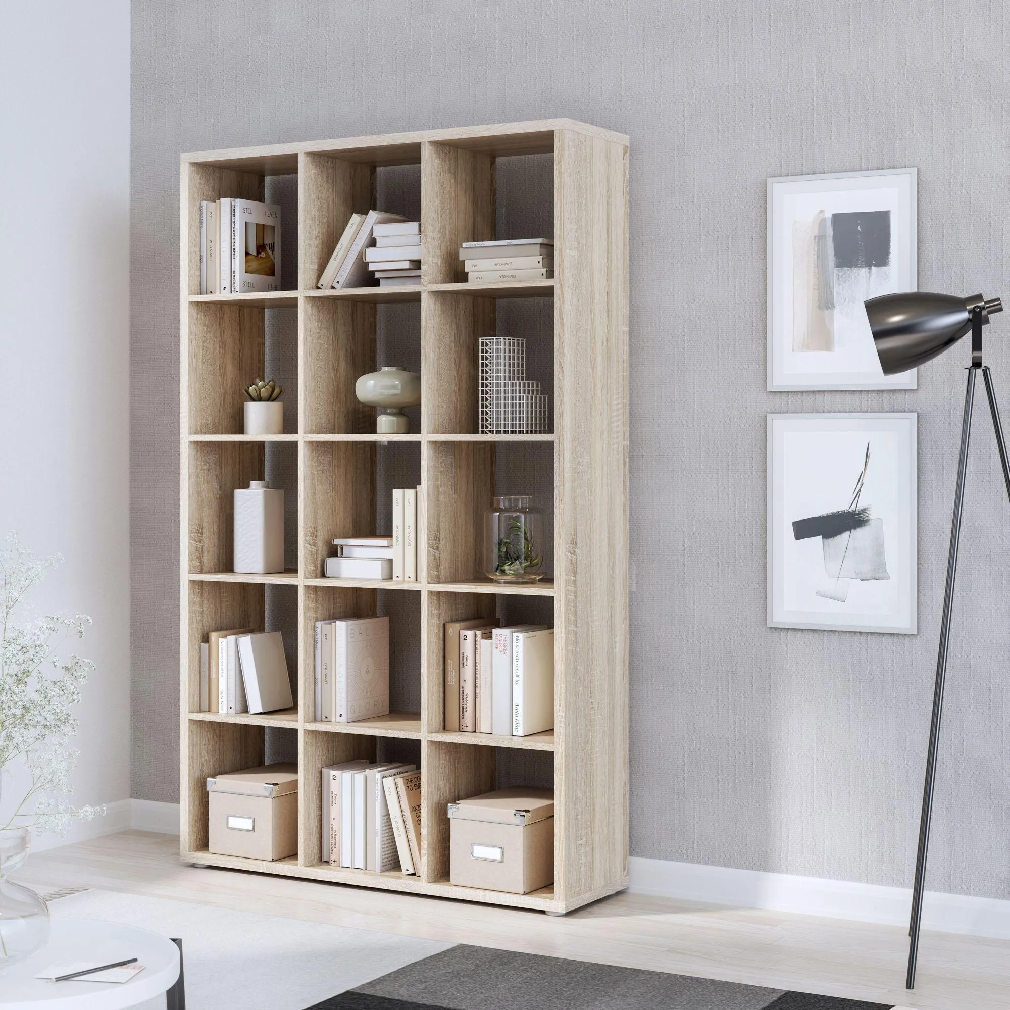 Mauro 15 Open Shelving Unit - Sonoma Oak