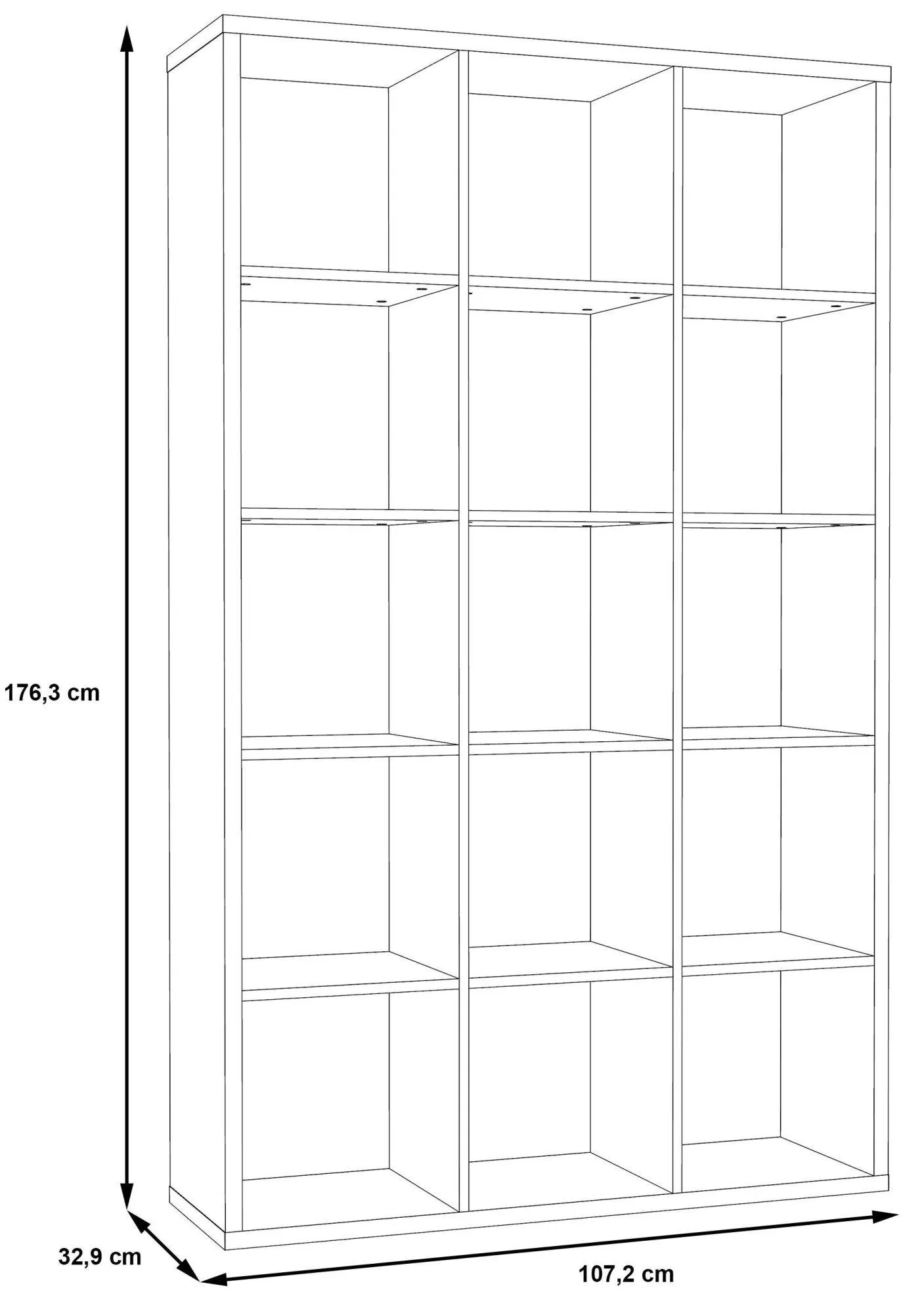 Mauro 15 Open Shelving Unit - Sonoma Oak