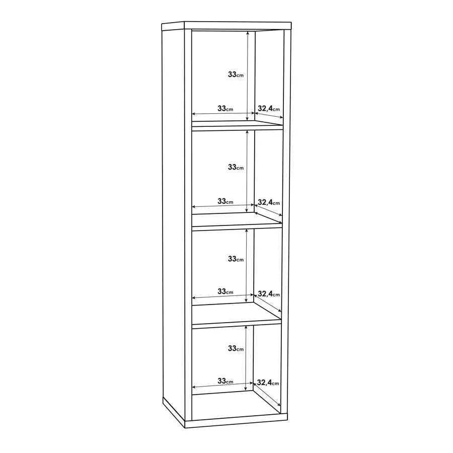 Mauro 3-Shelf Storage Unit - Sand Oak Effect