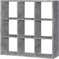 Mauro 9 Open Shelving Unit - Grey Concrete