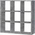 Mauro 9 Open Shelving Unit - Grey Concrete