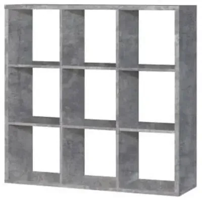 Mauro 9 Open Shelving Unit - Grey Concrete image
