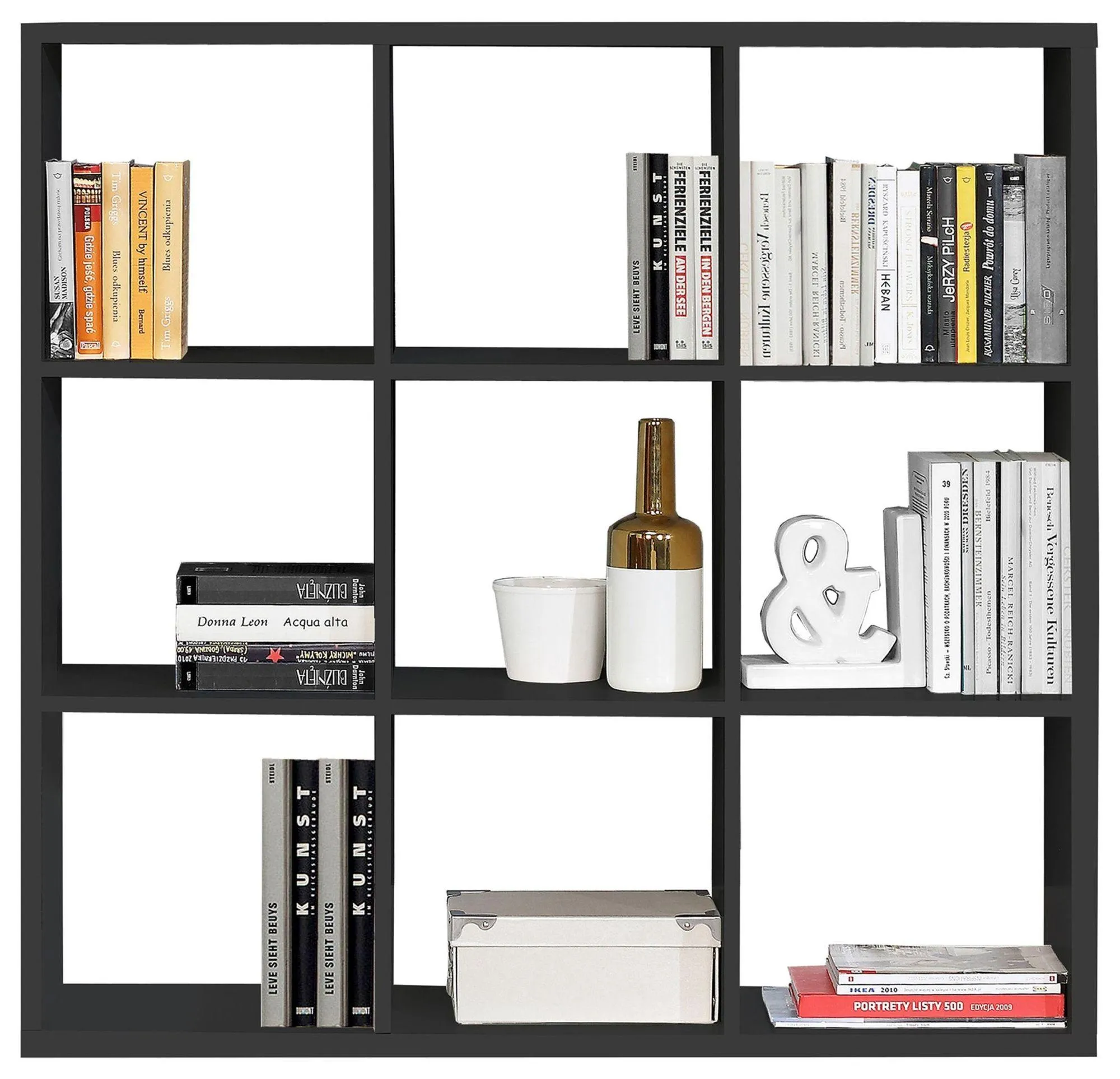Mauro 9 Open Shelving Unit - Matt Black