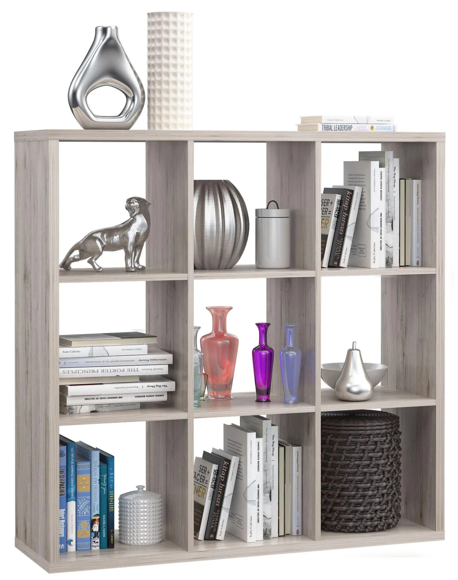 Mauro 9 Open Shelving Unit - Sand Oak