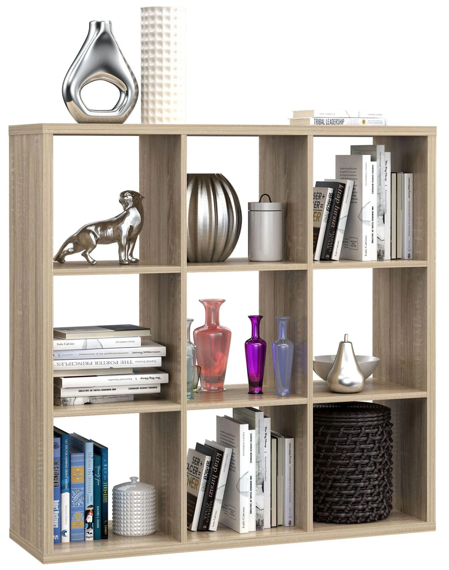 Mauro 9 Open Shelving Unit - Sonoma Oak