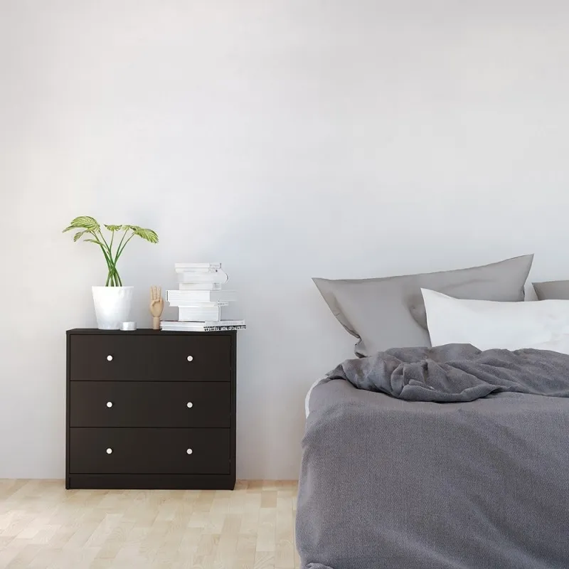 May 3 Drawer Small Chest - Black