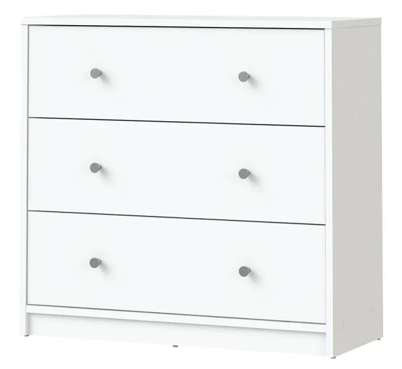 May 3 Drawer Small Chest - White