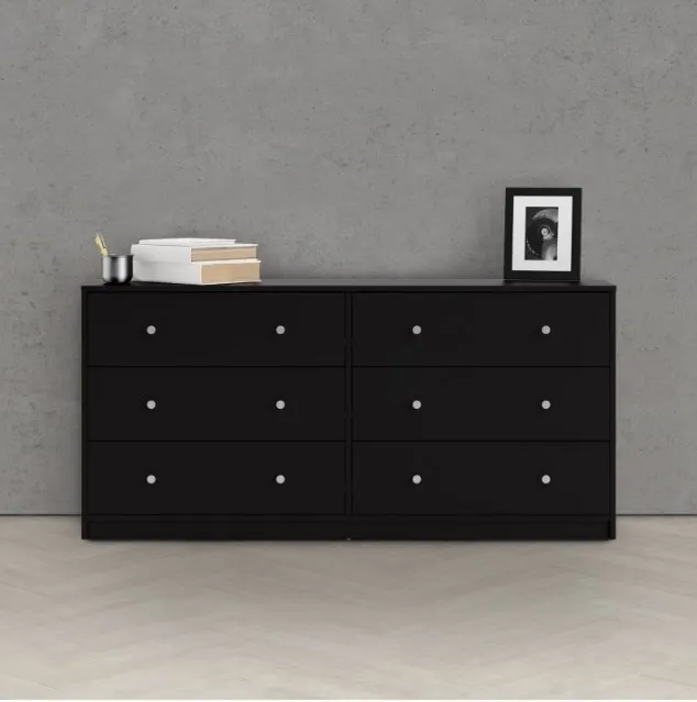 May 6 Drawer Wide Chest - Black
