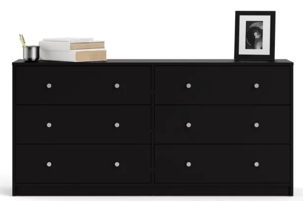 May 6 Drawer Wide Chest - Black