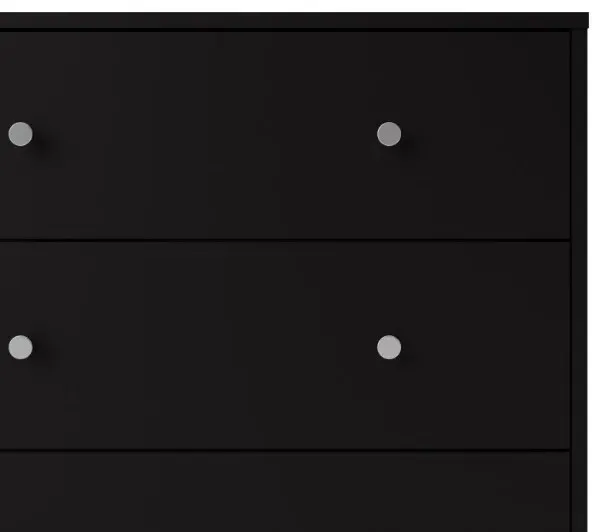 May 6 Drawer Wide Chest - Black