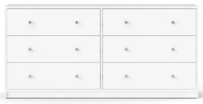 May 6 Drawer Wide Chest - White