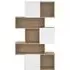 Maze Asymmetrical Bookcase - Oak, White Gloss