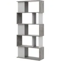 Maze Open Bookcase - White, Concrete Effect