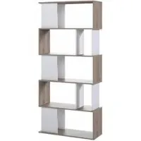 Maze Open Bookcase - White, Oak Effect