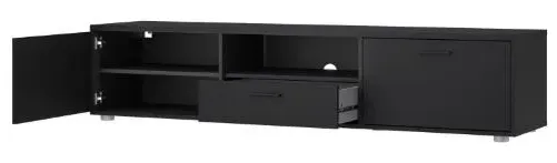 Media Large TV Unit with Storage - Black