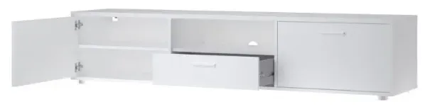 Media Large TV Unit with Storage - White