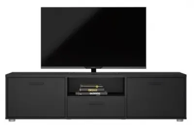 Media TV Unit with Storage - Black