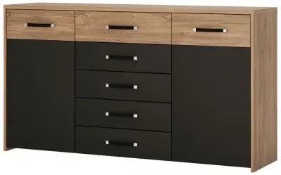 Monaco 2 Door Sideboard - Black, Oak