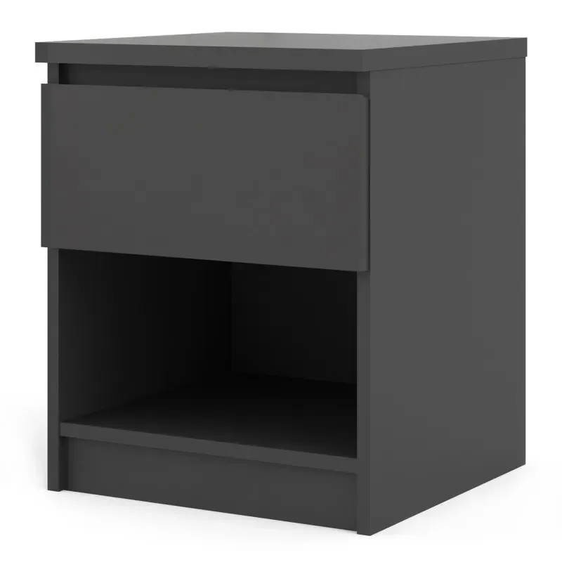 Naia 1 Drawer Bedside Cabinet - Black Matt