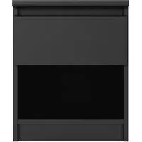 Naia 1 Drawer Bedside Cabinet - Black Matt