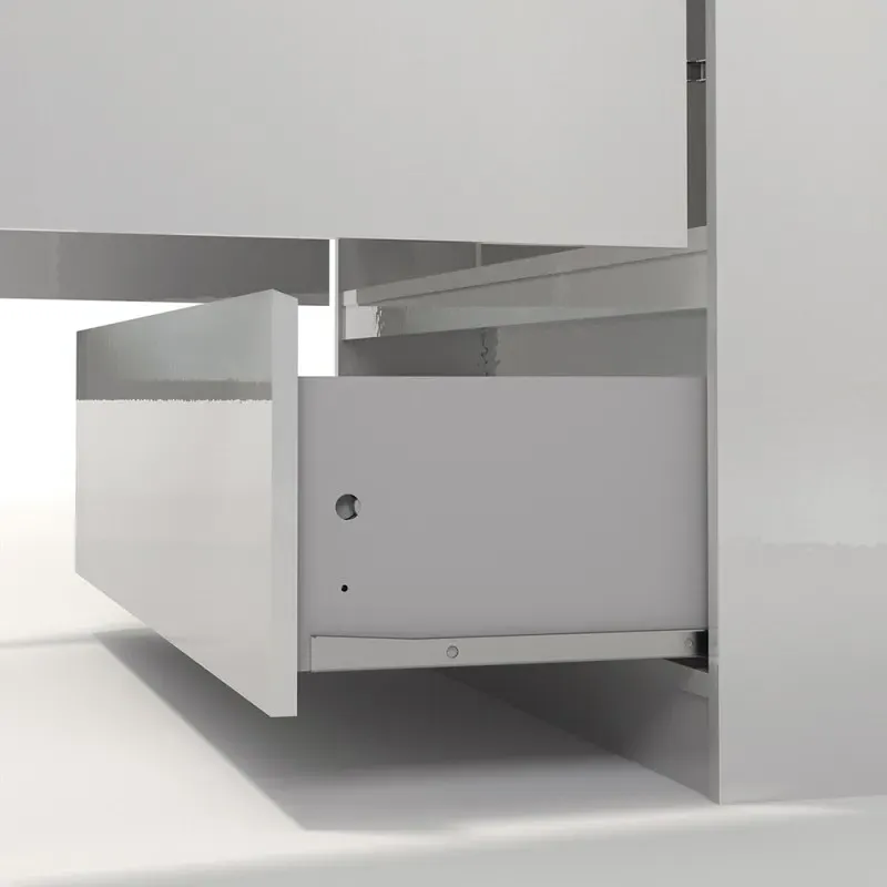 Naia 2 Door 1 Drawer Double Wardrobe - White, High Gloss