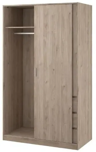 Naia 2 Door 3 Drawer Wardrobe - Oak