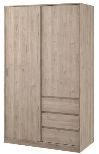 Naia 2 Door 3 Drawer Wardrobe - Oak