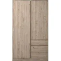 Naia 2 Door 3 Drawer Wardrobe - Oak