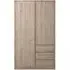 Naia 2 Door 3 Drawer Wardrobe - Oak