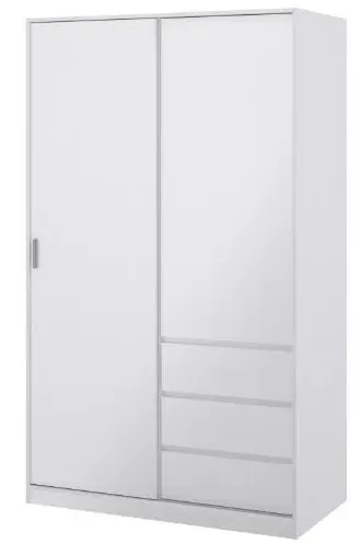 Naia 2 Door 3 Drawer Wardrobe - White