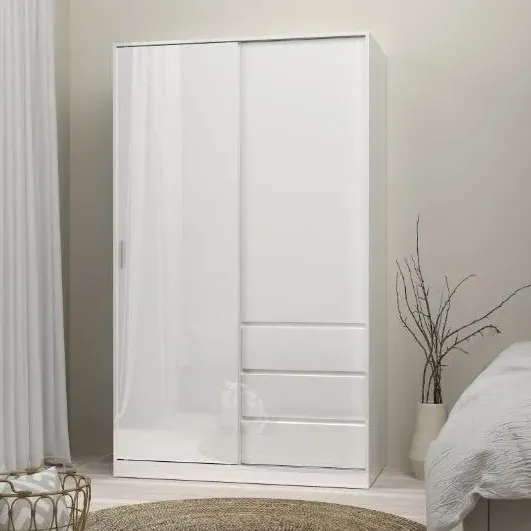 Naia 2 Door 3 Drawer Wardrobe - White