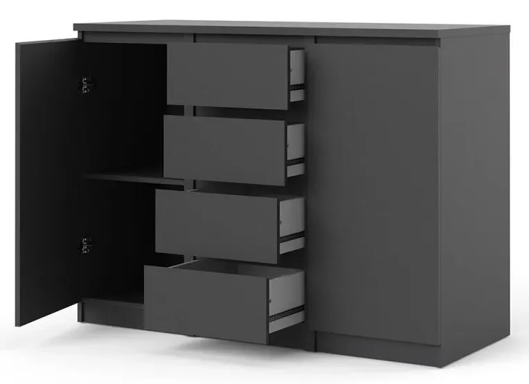 Naia 2 Door Small Sideboard - Black