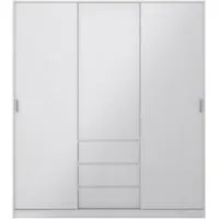 Naia 3 Door 3 Drawer Wardrobe - White