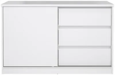 Naia Sliding Door Storage Unit - White, High Gloss image